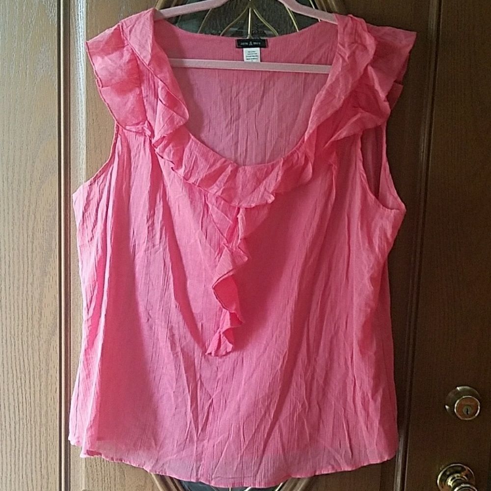 Sam & Max watermelon color ruffle top Sz 2X NWOT